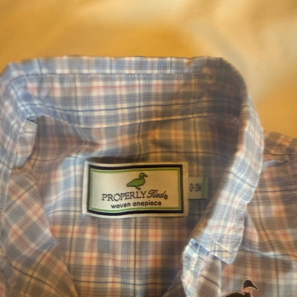 Plaid and Solid Blue Kids Button Down Shirts - Picture 2 of 4